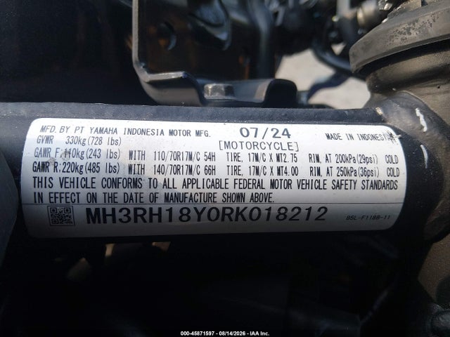 Yamaha Yzfr3 A 2024 MH3RH18Y0RK018212 Image 10