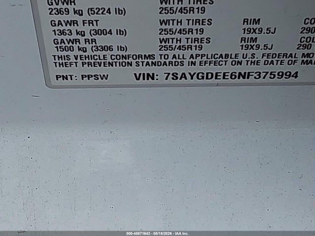 Продаж на аукціоні авто 2022 Tesla Model Y Long Range Dual Motor All-wheel Drive, vin: 7SAYGDEE6NF375994, номер лоту: 45871642