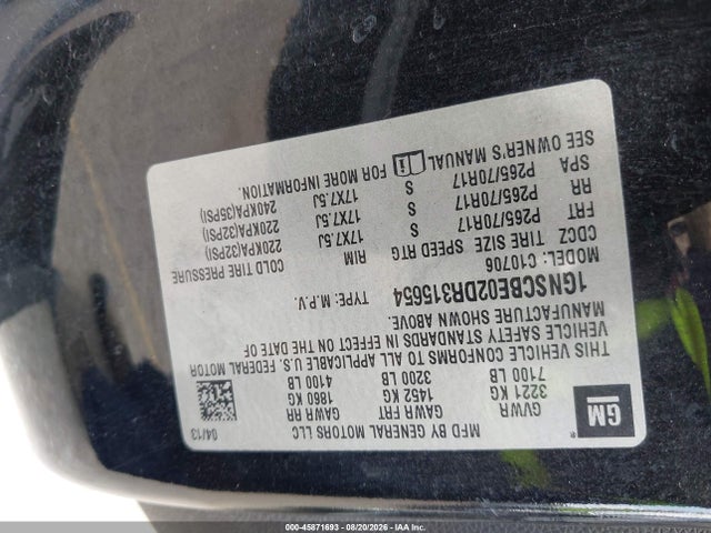 Aukcja sprzedaży 2013 Chevrolet Tahoe Lt, vin: 1GNSCBE02DR315654, numer aukcji: 45871693