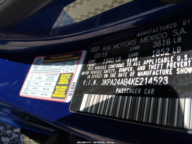 3KPA24AB4KE214523 KIA RIO S