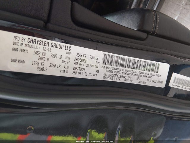 Продаж на аукціоні авто 2014 Jeep Grand Cherokee Limited, vin: 1C4RJEBTXEC348449, номер лоту: 45871741