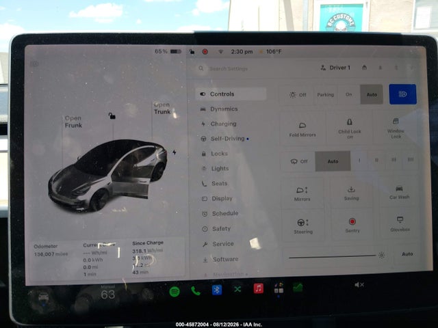 45872004 :رقم المزاد ، 5YJ3E1EA3MF962631 vin ، 2021 Tesla Model 3 Standard Range Plus Rear-wheel Drive مزاد بيع