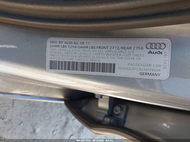 Aukcja sprzedaży 2012 Audi A6 3.0t Premium Plus, vin: WAUGGAFCXCN039054, numer aukcji: 45872020