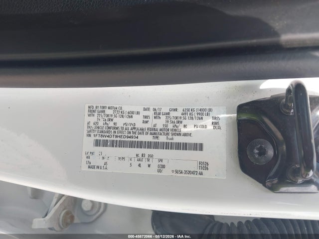 45872066 :رقم المزاد ، 1FT8W4DT9HED94934 vin ، 2017 Ford F-450 Xl مزاد بيع