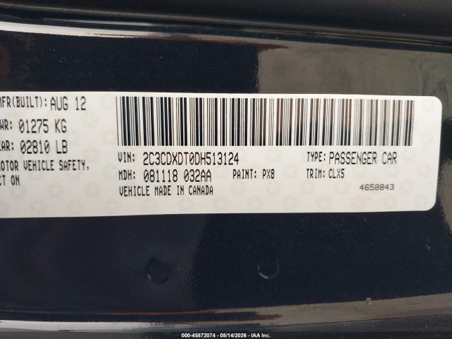 Продаж на аукціоні авто 2013 Dodge Charger R/t Max, vin: 2C3CDXDT0DH513124, номер лоту: 45872074