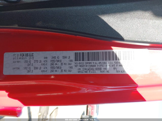 45872095 :رقم المزاد ، 1C4HJWEGXGL183988 vin ، 2016 Jeep Wrangler Unlimited Sahara مزاد بيع