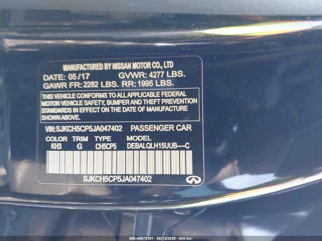 Auction sale of the 2018 Infiniti Qx30 Luxury, vin: SJKCH5CP5JA047402, lot number: 45872191