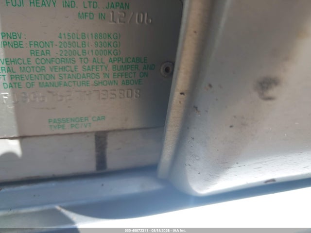Aukcja sprzedaży 2007 Subaru Forester 2.5x L.l. Bean Edition, vin: JF1SG67627H735808, numer aukcji: 45872311