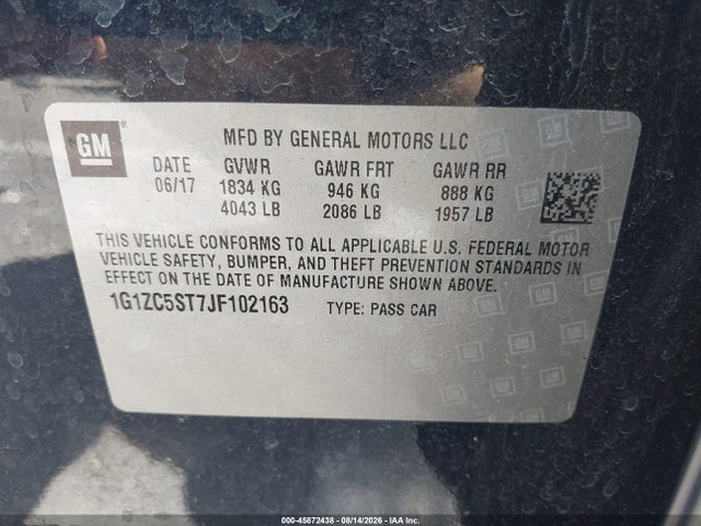 1G1ZC5ST7JF102163 Chevrolet Malibu 1fl