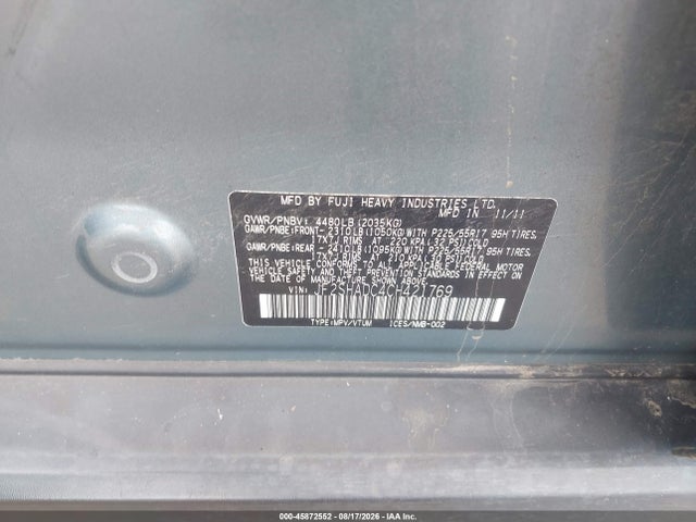 Продаж на аукціоні авто 2012 Subaru Forester 2.5x Premium, vin: JF2SHADC4CH421769, номер лоту: 45872552