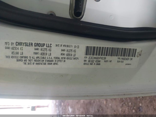 Aukcja sprzedaży 2013 Chrysler 300 Motown, vin: 2C3CCAAG6DH743130, numer aukcji: 45872685