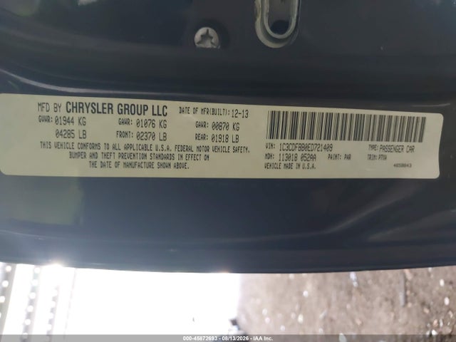 Продажа на аукционе авто 2014 Dodge Dart Sxt, vin: 1C3CDFBB0ED721409, номер лота: 45872693