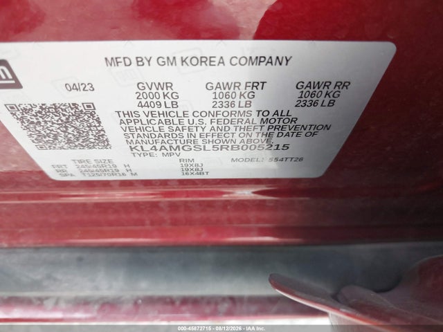 Aukcja sprzedaży 2024 Buick Encore Gx Avenir Awd, vin: KL4AMGSL5RB005215, numer aukcji: 45872715