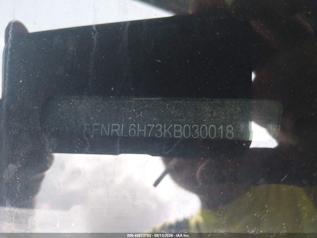 45872752 :رقم المزاد ، 5FNRL6H73KB030018 vin ، 2019 Honda Odyssey Ex-l مزاد بيع