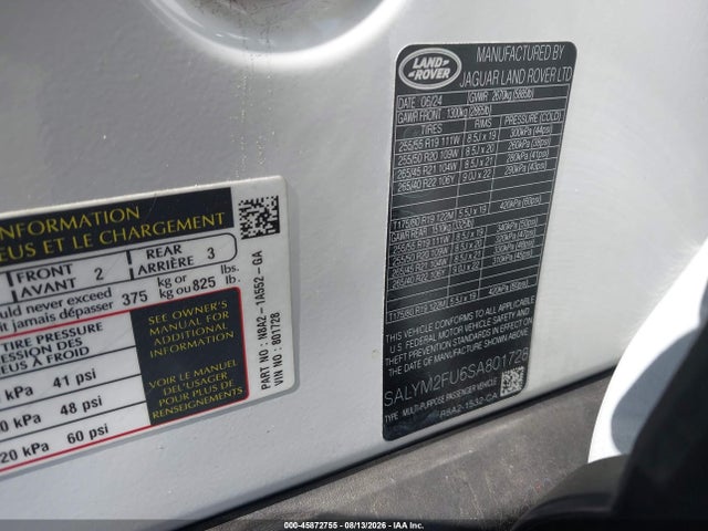 Продажа на аукционе авто 2025 Land Rover Range Rover Velar P400 Dynamic Hse, vin: SALYM2FU6SA801728, номер лота: 45872755
