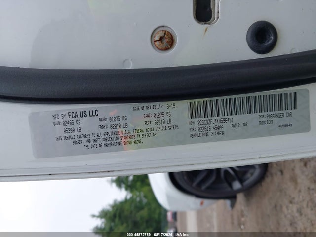 Aukcja sprzedaży 2019 Dodge Challenger R/t Scat Pack, vin: 2C3CDZFJ4KH596481, numer aukcji: 45872759
