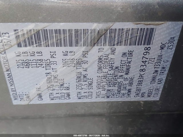 Продажа на аукционе авто 2023 Nissan Rogue Sv Intelligent Awd, vin: 5N1BT3BB3PC834798, номер лота: 45872798