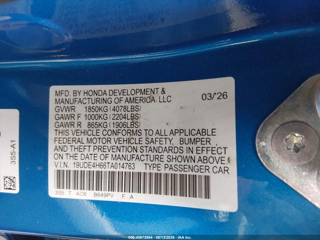 19UDE4H66TA014763 Acura Integra Fwd A-spec With Technology