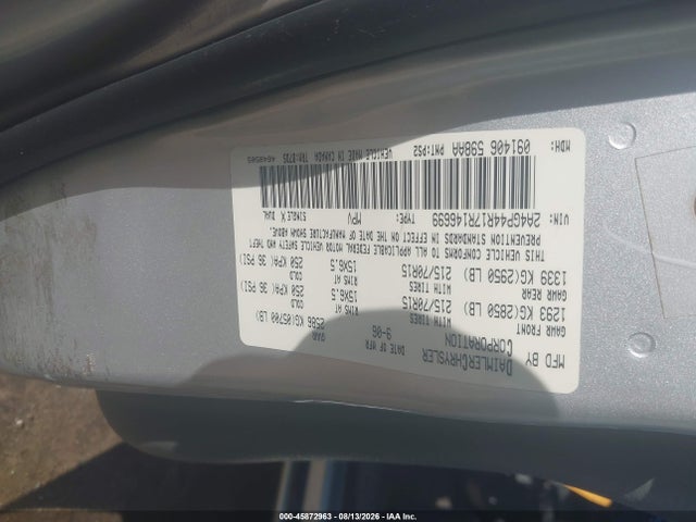 Продаж на аукціоні авто 2007 Chrysler Town & Country Lx, vin: 2A4GP44R17R146699, номер лоту: 45872963