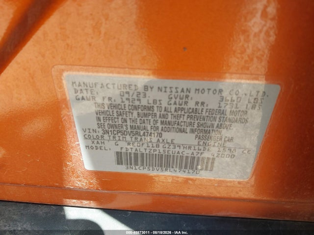 Aukcja sprzedaży 2024 Nissan Kicks Sr Xtronic Cvt, vin: 3N1CP5DV5RL474170, numer aukcji: 45873011
