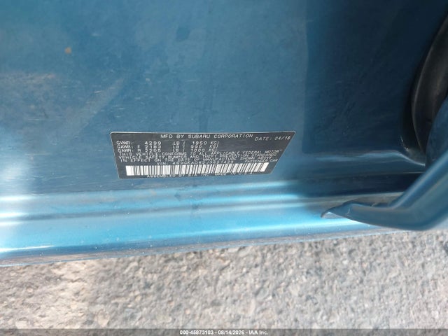 2018 Subaru Impreza 2.0i Premium მანქანა იყიდება აუქციონზე, vin: 4S3GKAD62J3621429, აუქციონის ნომერი: 45873103