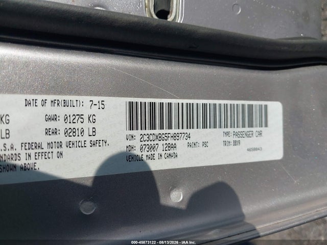 Продажа на аукционе авто 2015 Dodge Charger Se, vin: 2C3CDXBG5FH897734, номер лота: 45873122