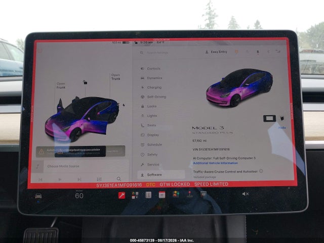 Продажа на аукционе авто 2021 Tesla Model 3 Standard Range Plus Rear-wheel Drive, vin: 5YJ3E1EA1MF091616, номер лота: 45873139