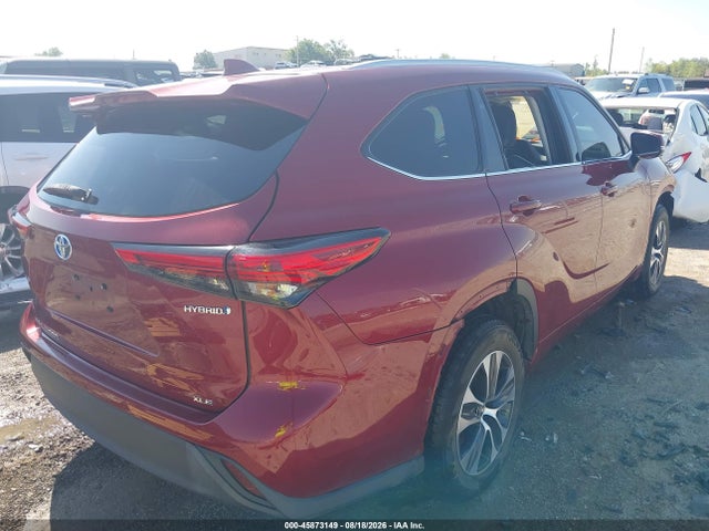 2022 Toyota Highlander Hybrid Xle მანქანა იყიდება აუქციონზე, vin: 5TDHBRCH1NS545373, აუქციონის ნომერი: 45873149