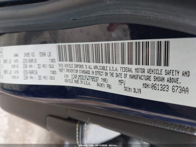 Продаж на аукціоні авто 2015 Jeep Cherokee Limited, vin: 1C4PJMDS1FW778537, номер лоту: 45873258