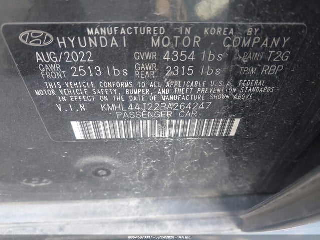 Продажа на аукционе авто 2023 Hyundai Sonata Sel Plus, vin: KMHL44J22PA264247, номер лота: 45873337