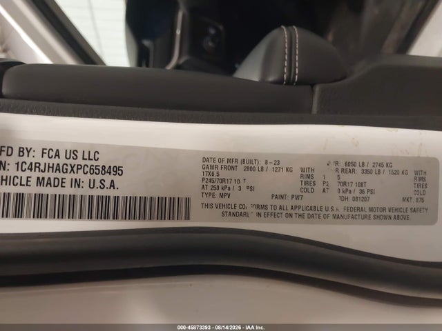 45873393 :رقم المزاد ، 1C4RJHAGXPC658495 vin ، 2023 Jeep Grand Cherokee Laredo 4x4 مزاد بيع