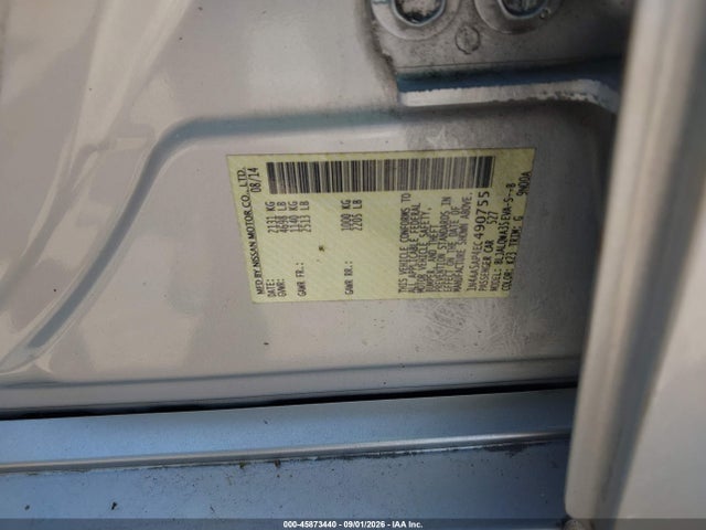 45873440 :رقم المزاد ، 1N4AA5AP4EC490755 vin ، 2014 Nissan Maxima 3.5 S مزاد بيع