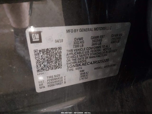 Chevrolet Tahoe Ls 2018 1GNSKAEC4JR325220 Image 9