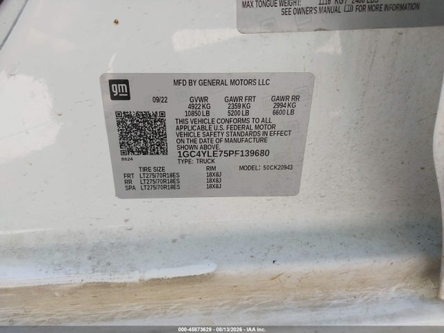 1GC4YLE75PF139680 Chevrolet Silverado 2500hd 4wd Long Bed Wt