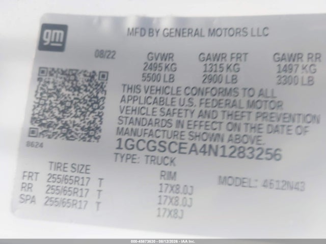 1GCGSCEA4N1283256 Chevrolet Colorado 2wd Short Box Lt