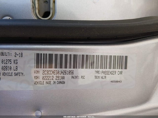 2018 Chrysler 300 Limited მანქანა იყიდება აუქციონზე, vin: 2c3ccaeg0jh261856, აუქციონის ნომერი: 45873635