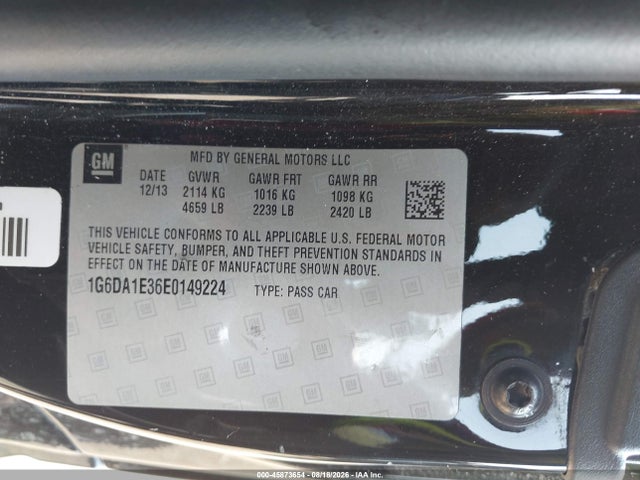 Aukcja sprzedaży 2014 Cadillac Cts Standard, vin: 1G6DA1E36E0149224, numer aukcji: 45873654