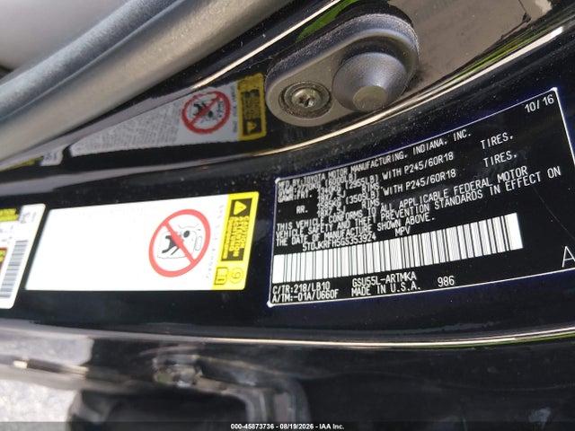 Toyota Highlander Xle V6 2016 5TDJKRFH5GS353924 Image 9
