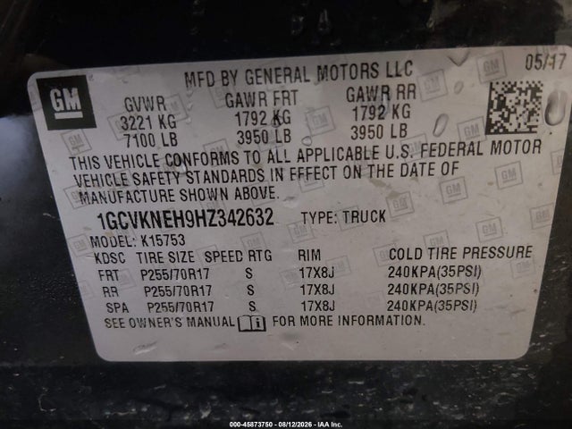 1GCVKNEH9HZ342632 Chevrolet Silverado 1500 Work Truck