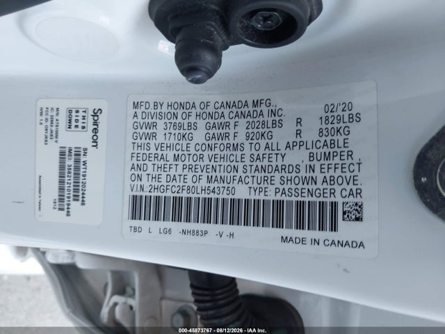 Honda Civic Sport 2020 2HGFC2F80LH543750 Image 9