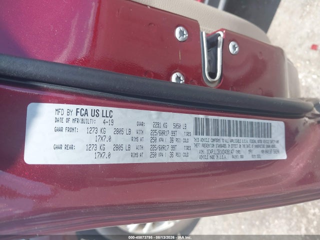 Продаж на аукціоні авто 2019 Jeep Cherokee Latitude Fwd, vin: 1C4PJLCB1KD439147, номер лоту: 45873795