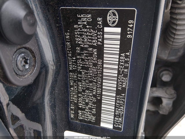 2015 Toyota Camry Hybrid Se მანქანა იყიდება აუქციონზე, vin: 4T1BD1FK0FU152580, აუქციონის ნომერი: 45873806