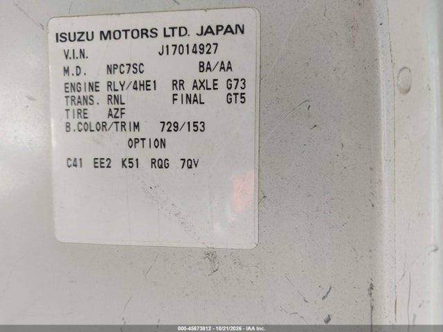 Aukcja sprzedaży 2001 Chevrolet W4s042 14,500 Gvwr, vin: J8BC4B15417014927, numer aukcji: 45873812