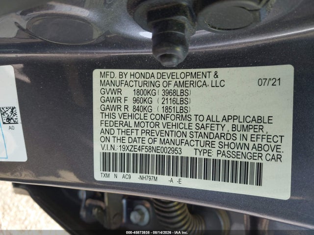 Honda INSIGHT EX 2022 19XZE4F58NE002953 Image 9