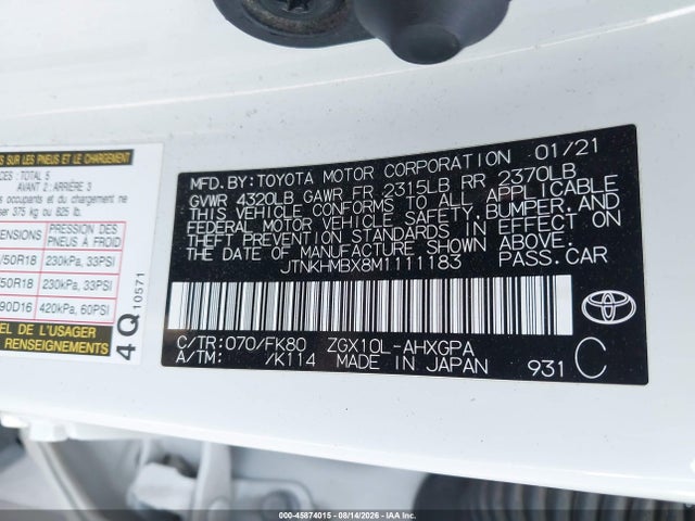 Toyota C-HR XLE 2021 JTNKHMBX8M1111183 Image 9