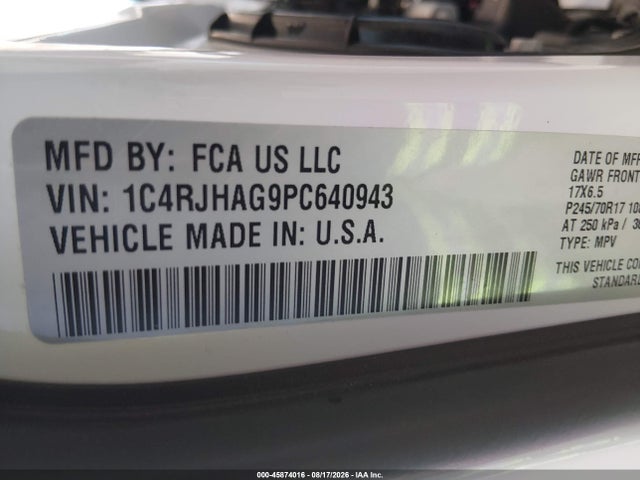 Продажа на аукционе авто 2023 Jeep Grand Cherokee Laredo 4x4, vin: 1C4RJHAG9PC640943, номер лота: 45874016
