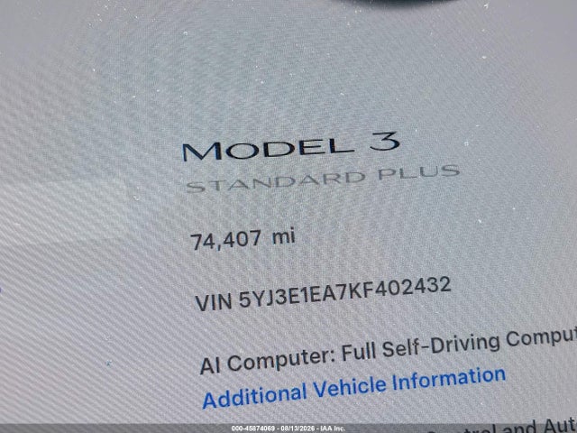 Tesla Model 3 Long Range/mid Range/standard Range/standard Range Plus 2019 5YJ3E1EA7KF402432 Image 16