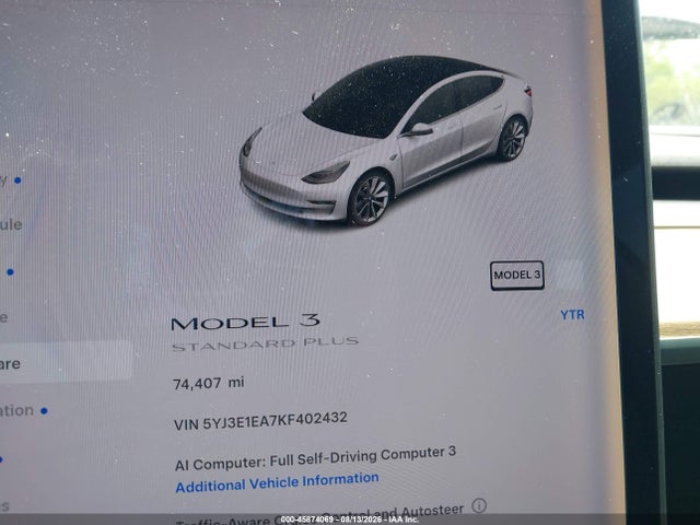Tesla Model 3 Long Range/mid Range/standard Range/standard Range Plus 2019 5YJ3E1EA7KF402432 Image 7