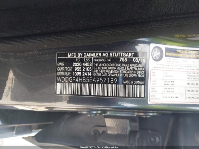 Aukcja sprzedaży 2014 Mercedes-benz C 250 Sport, vin: WDDGF4HB5EA957189, numer aukcji: 45874077