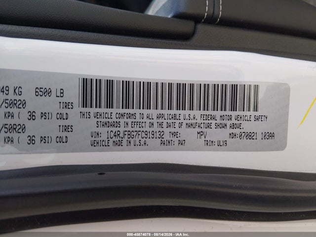 Jeep Grand Cherokee Limited 2015 1C4RJFBG7FC919132 Image 9